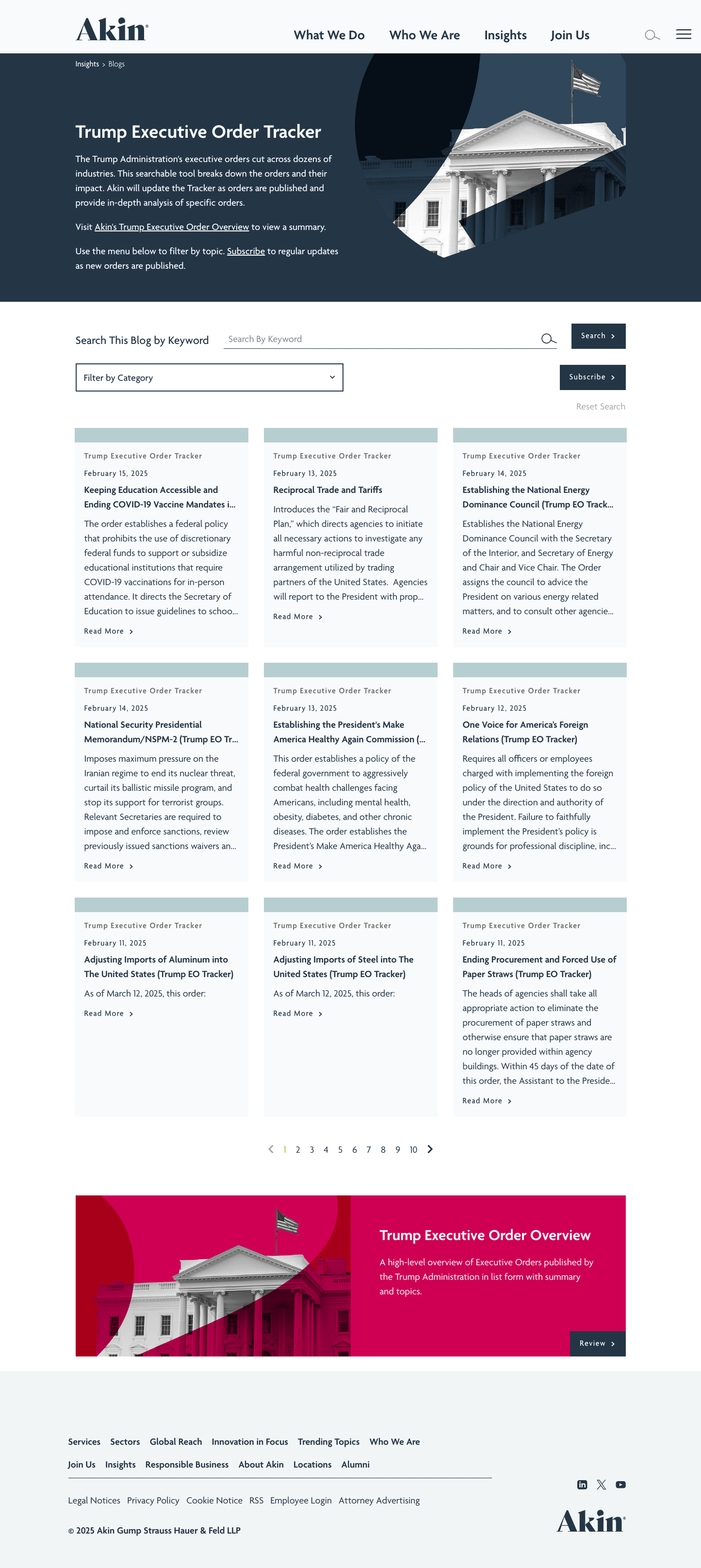 Akin Executive Order Tracker